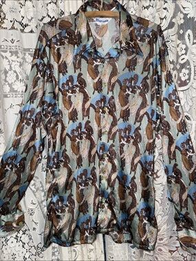 Burma vintage Button-Up shirt L 1920’s gala